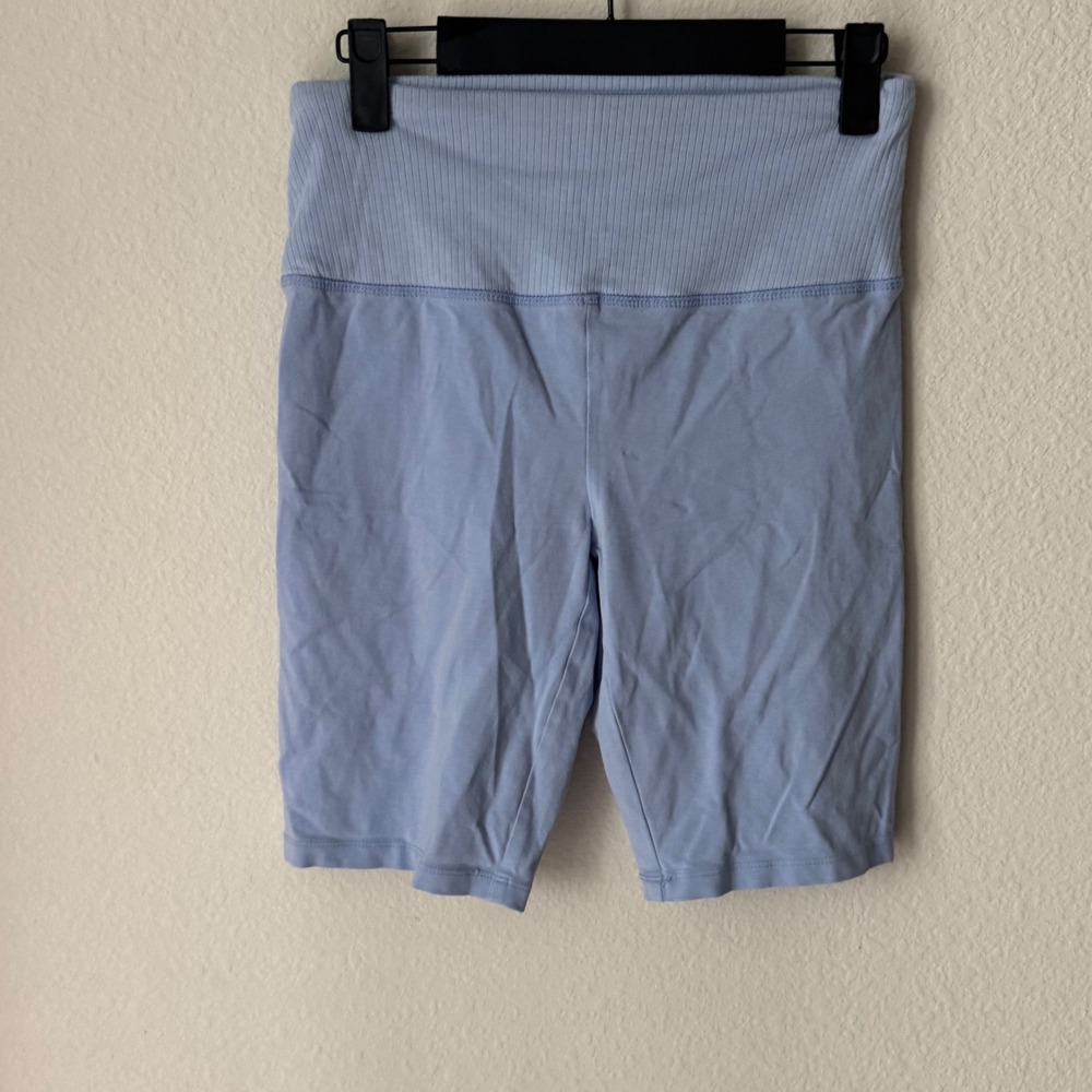 Wild Fable Periwinkle Blue Ribbed High Waisted Biker Shorts Sm Athletic Casual